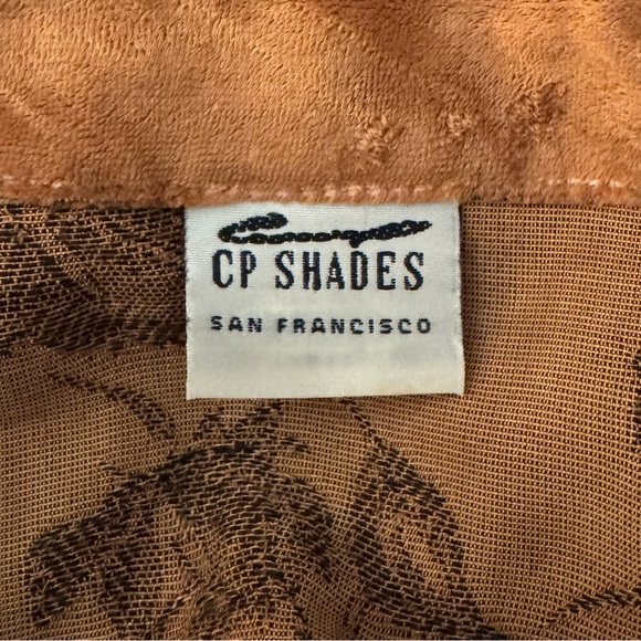 CP Shades Vintage Burnout Jacquard Button Front Shirt Golden Caramel Oversize S - Picture 8 of 9